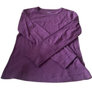 Three Dots Purple Long Sleeve Tee, size Medium